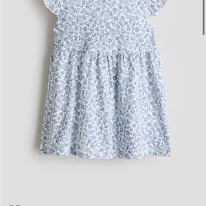 Blue Floral Cotton Kids Dress